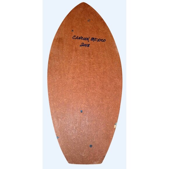 Handpainted Cancun Mexico Tiki Artboard 17x7 Inches Coastal Beach Decor - Picture 5 of 6